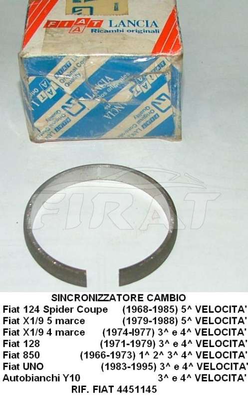 SINCRONIZZATORE CAMBIO FIAT 124-X 1/9 -128-850-UNO-Y10 4451145